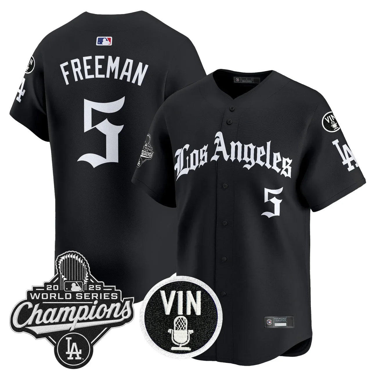 Men's Dodgers 2025 World Series Champions Vapor Premier Limited Jersey - LA Gothic Edition - All Stitched
