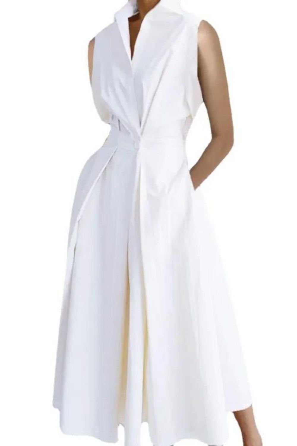 Women's Elegant Party Fashion Polka Dot Print Button  Maxi Dress