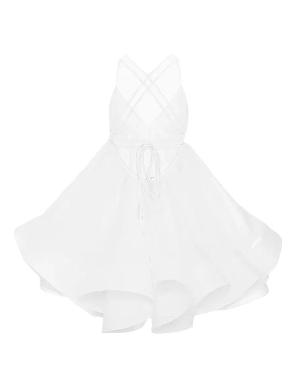 Sleevless Spaghetti-Neck A-Line Mini Dresses