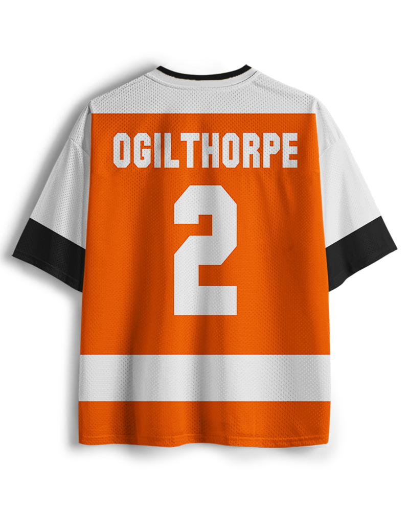 TheRetroTee Syracuse Bulldogs #2 Orange & White Hockey Mesh Jersey