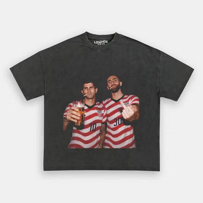 Christian Pulisic & Giovanni Reyna American Soccer Style Tee