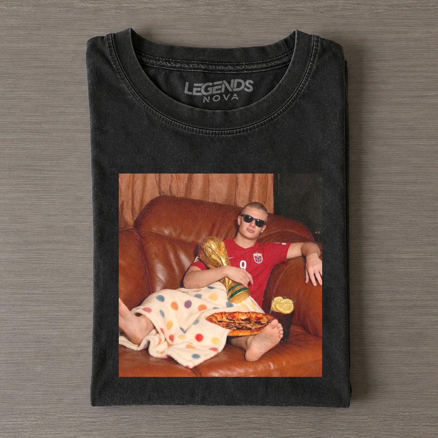 Lounging Haaland Norway Funny Vintage Tee