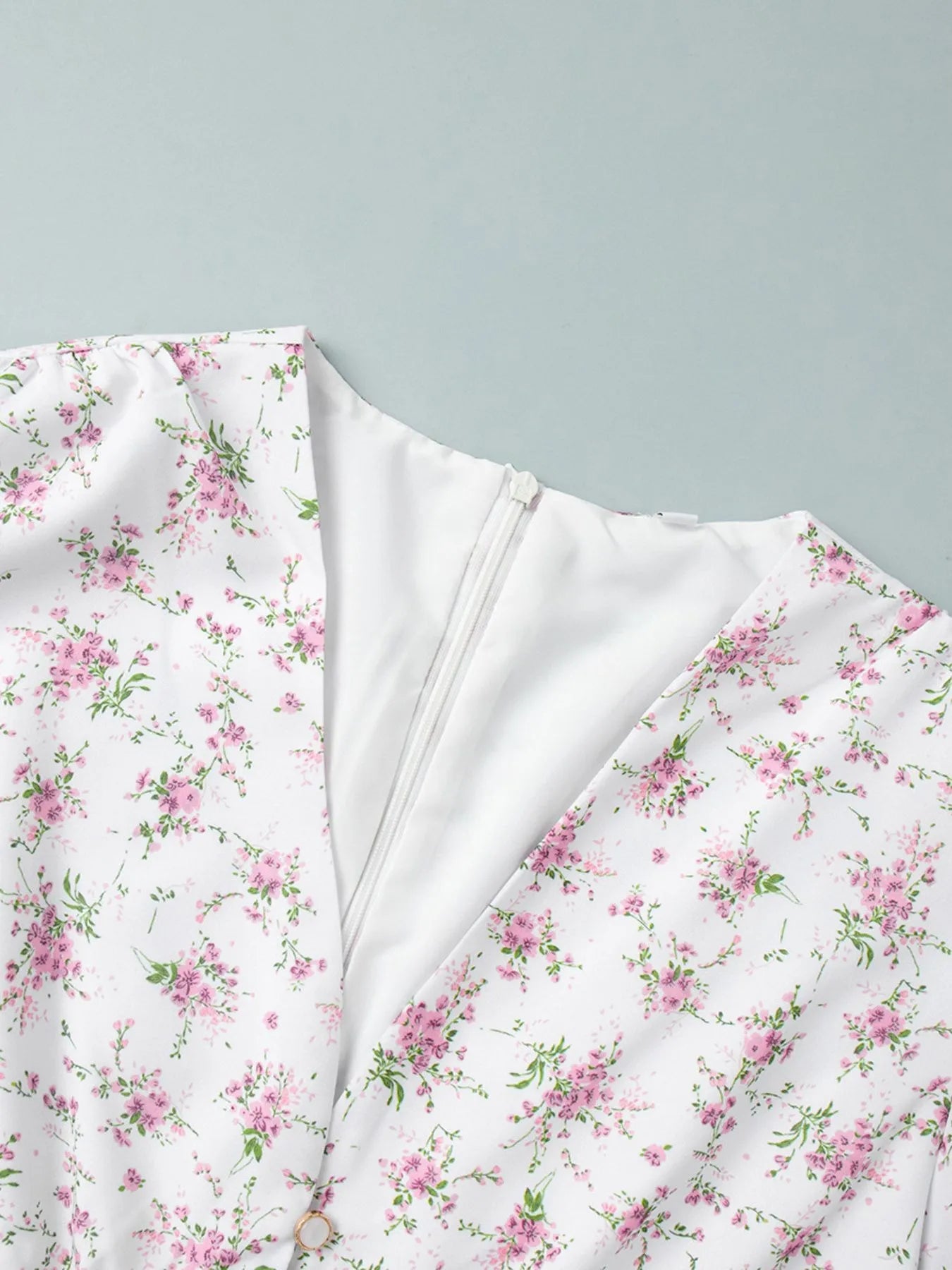 Floral Print Balloon Sleeve Dress