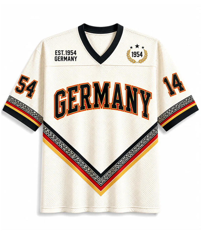 TheRetroTee Vintage Germany Heritage Football Mesh Jersey