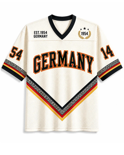 TheRetroTee Vintage Germany Heritage Football Mesh Jersey