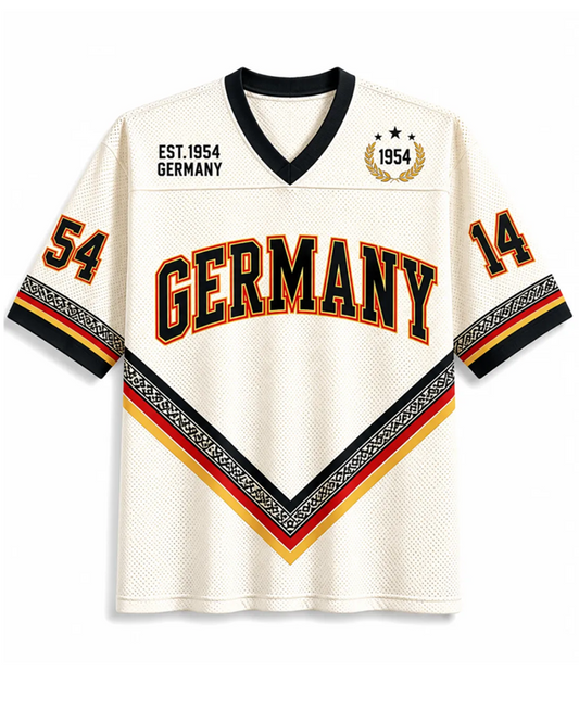 Das RetroTee Vintage Deutschland Heritage Fußball-Mesh-Trikot