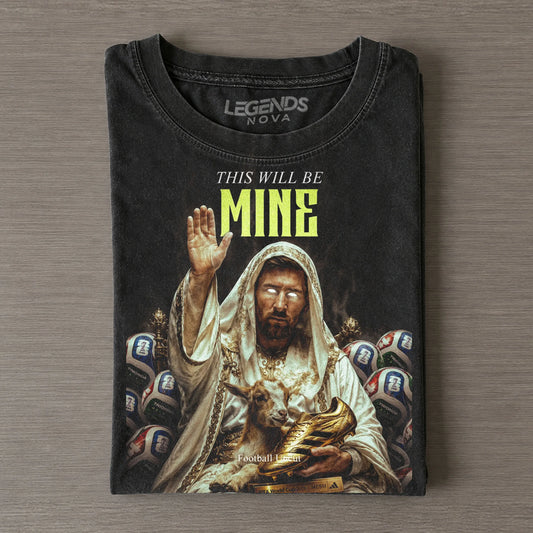 Holy Light Messi GOAT Golden Boot This Will Be Mine Vintage Football Fan Graphic T-Shirt
