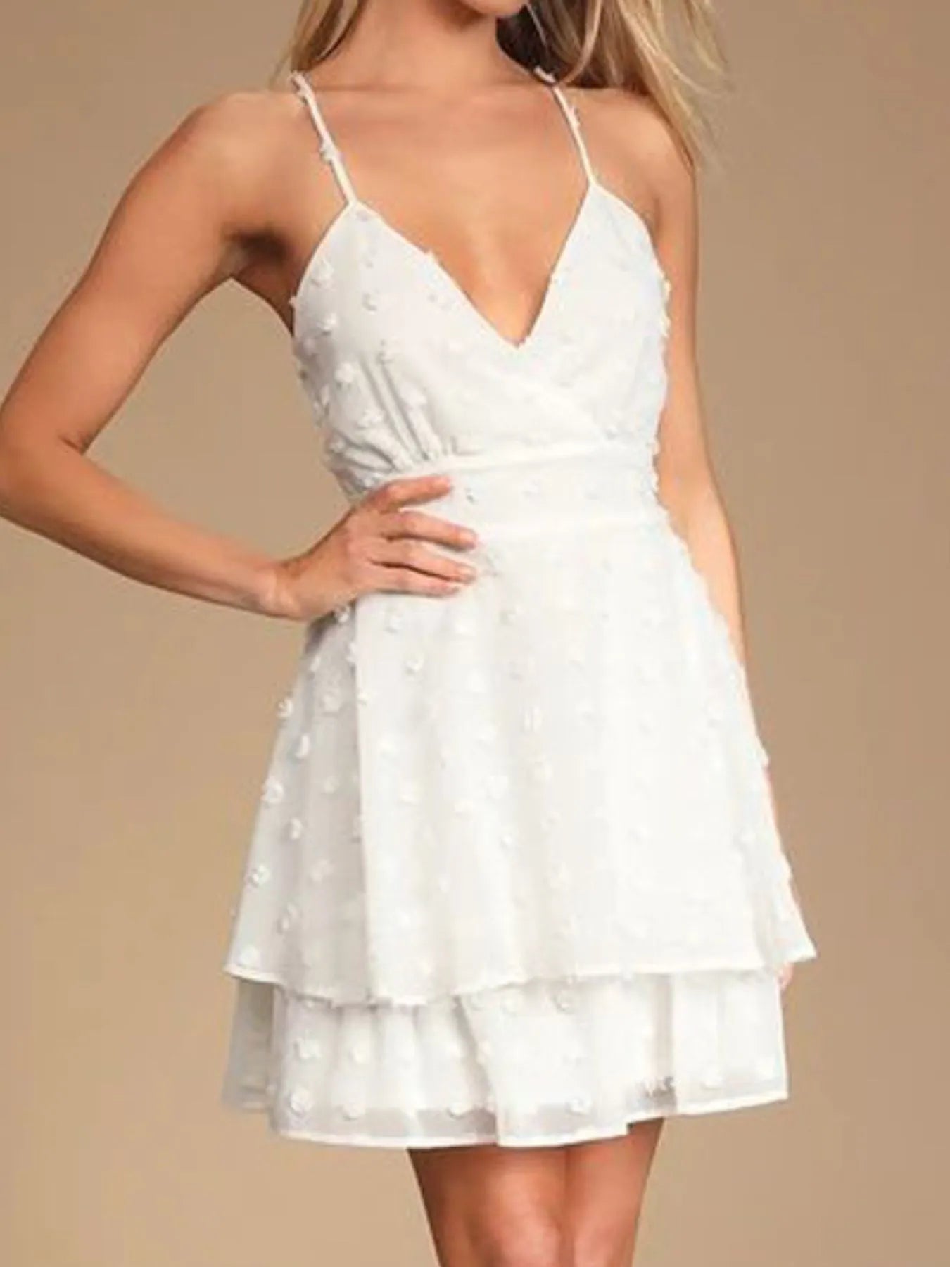 Swiss Dot V-Neck Cami Dress