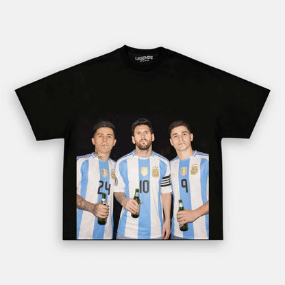 Enzo Fernández & Lionel Messi & Julián Álvarez Argentina Tee
