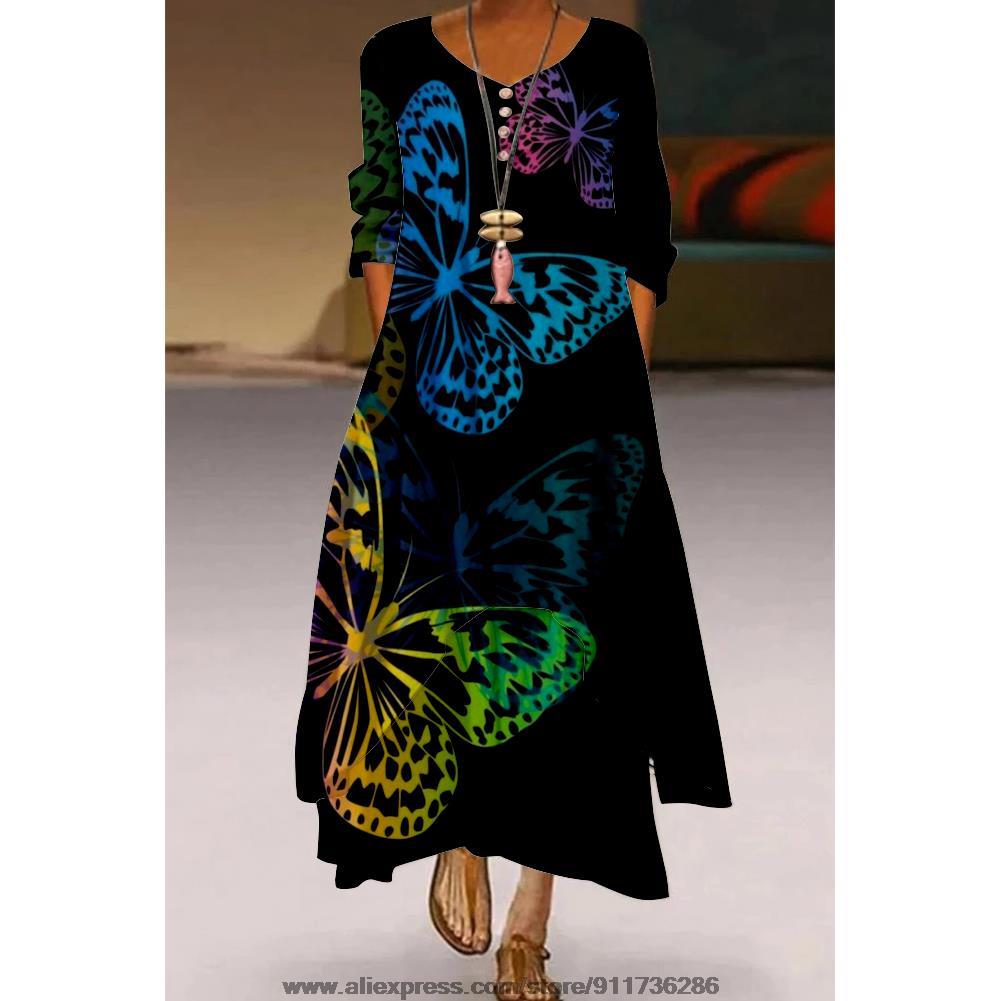 3D Printed Boho Sexy Vintage Party Maxi Dress