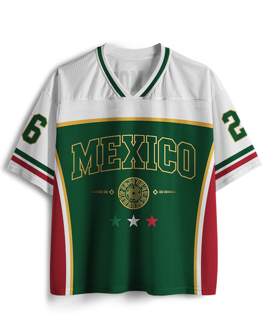 TheRetroTee Personalisiertes Mexiko Custom Name Nummer Mesh Trikot