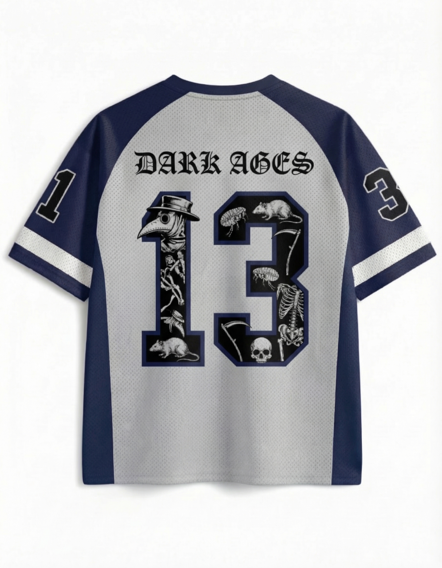 TheRetroTee Black Death European Tour Gothic Horror Mesh Jersey