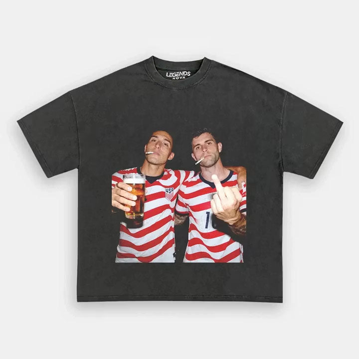 Sergiño Dest & Christian Pulisic American Soccer Style Tee 1.2