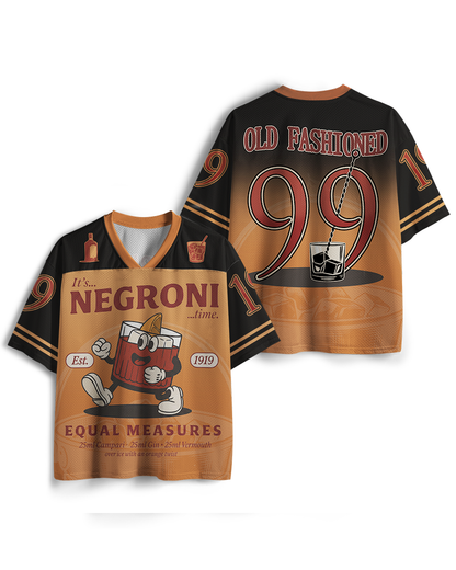 TheRetroTee Negroni Cocktail Raglan-Netztrikot