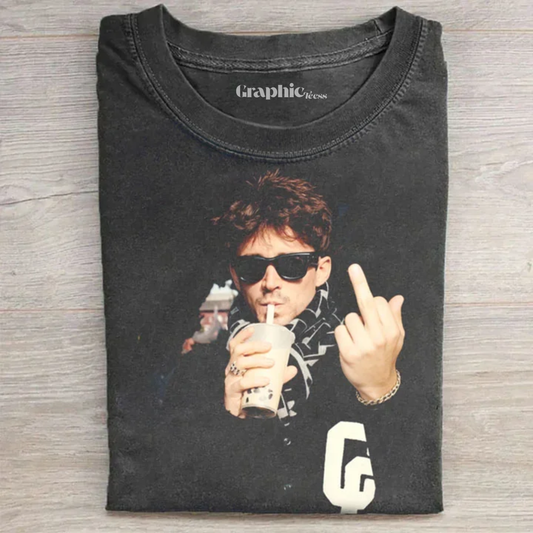 Funny Charles Leclerc F1 Shanghai Drinking Iced Coffee T-shirt
