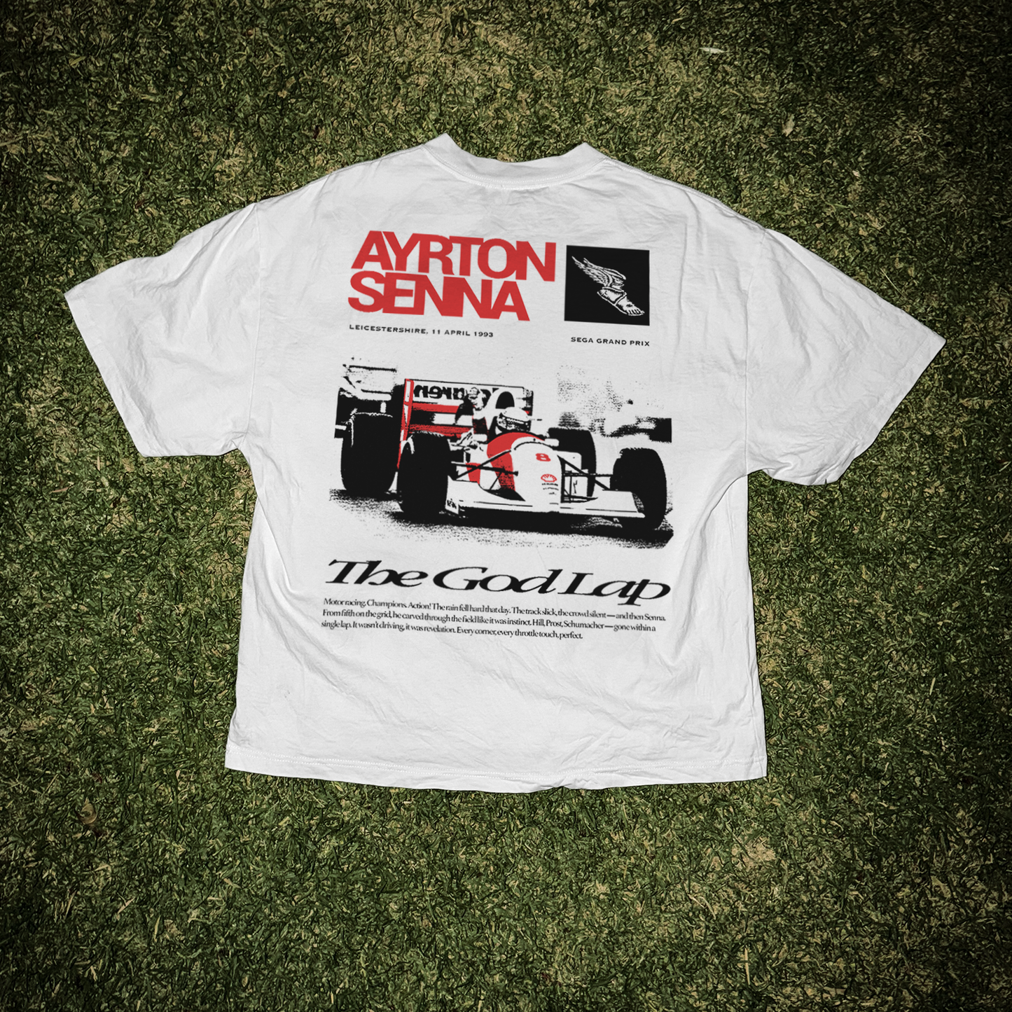 Ayrton Senna 'God Lap' Xerox Heavyweight White Tee