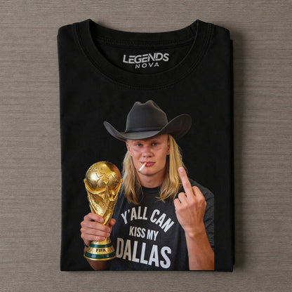 Cowboy Haaland Weltmeisterschaft Stinkefinger Vintage Washed T-Shirt