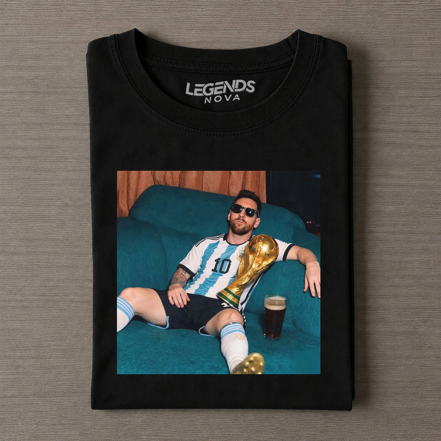Lounging Messi Argentina Funny Vintage Tee