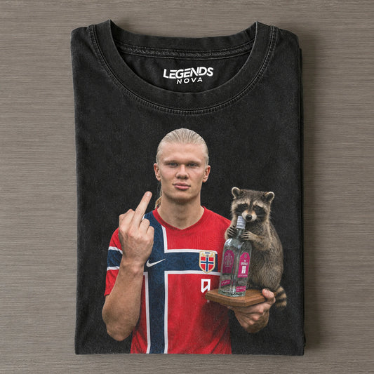 Erling Haland & Whiskey Raccoon H-MT-F V2 Tee